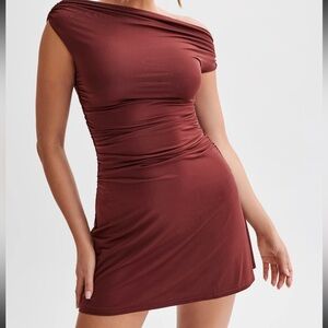 Meshki Red Off-Shoulder Dress